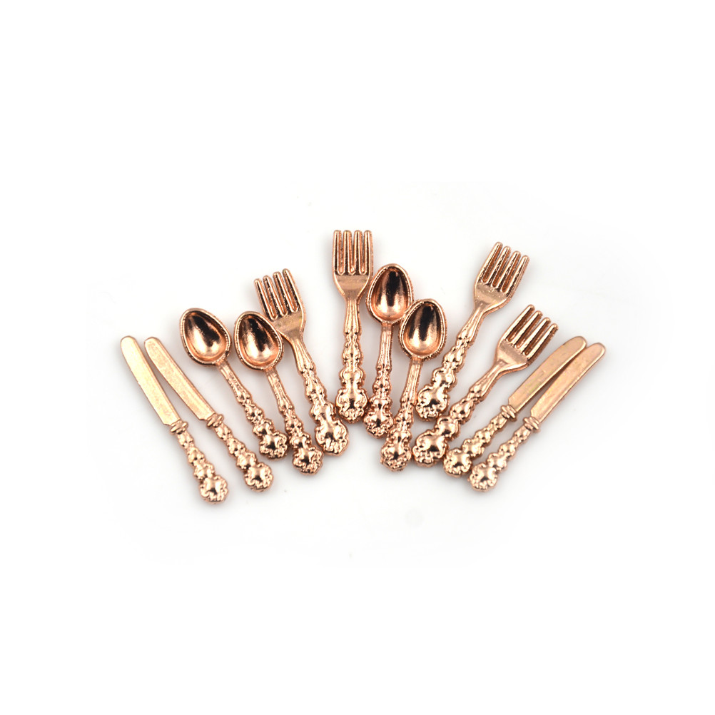 12Pcs 1:12 Mini Vintage Dollho - Vintage Collectible Spoons ulasan dan harga