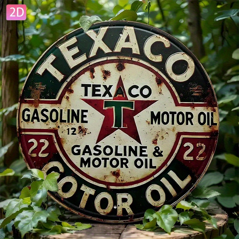 Vintage Texaco Oil Metal Sign— - Vintage Collectible Plates ulasan dan harga
